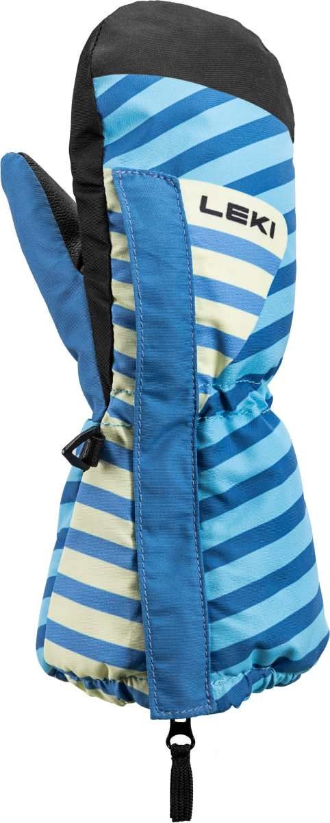 LEKI Little Paw Mitt Long Handschuhe, hellblau-stahlblau-gefrorenes Gelb,